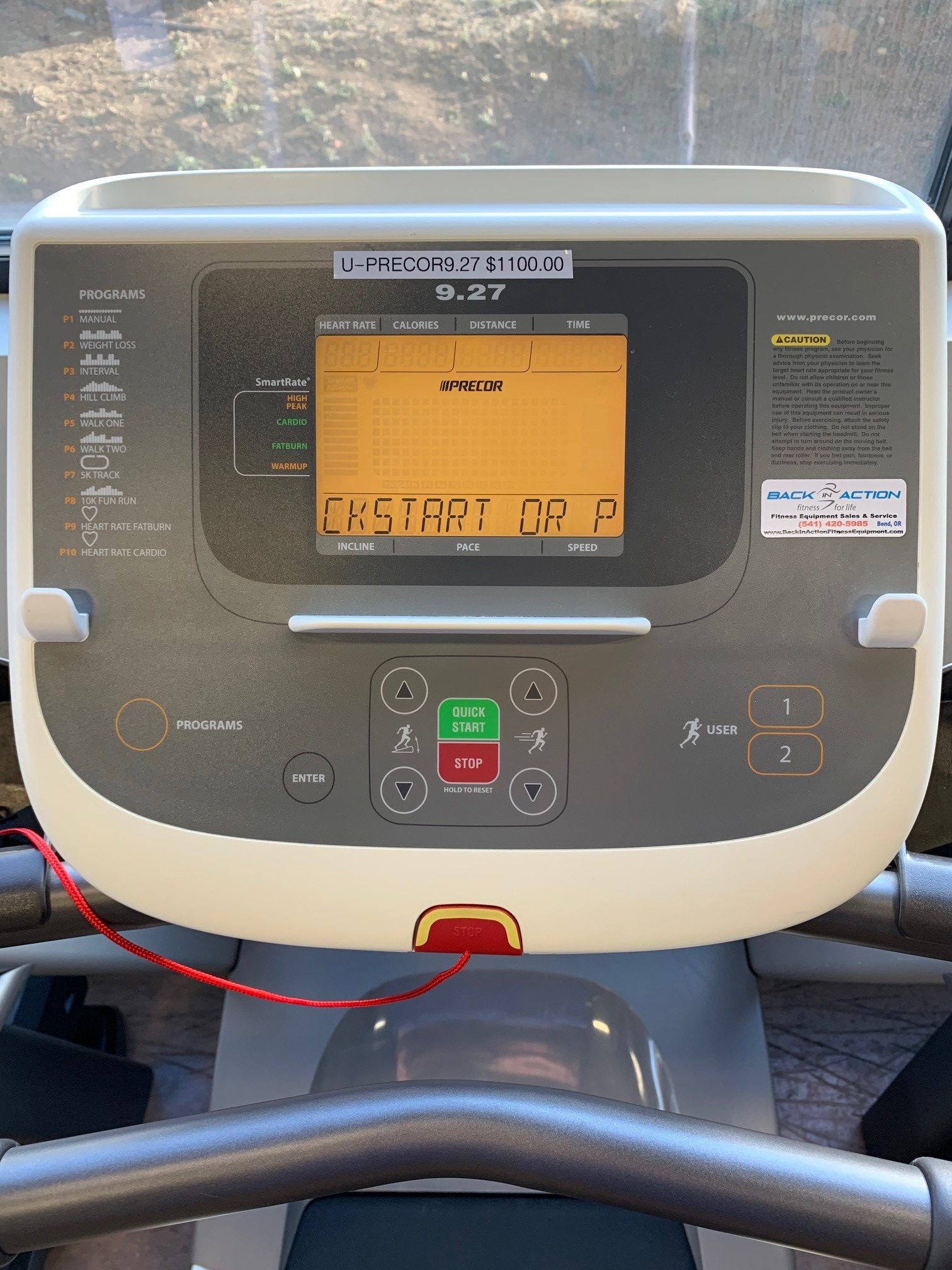 Precor treadmill service clearance